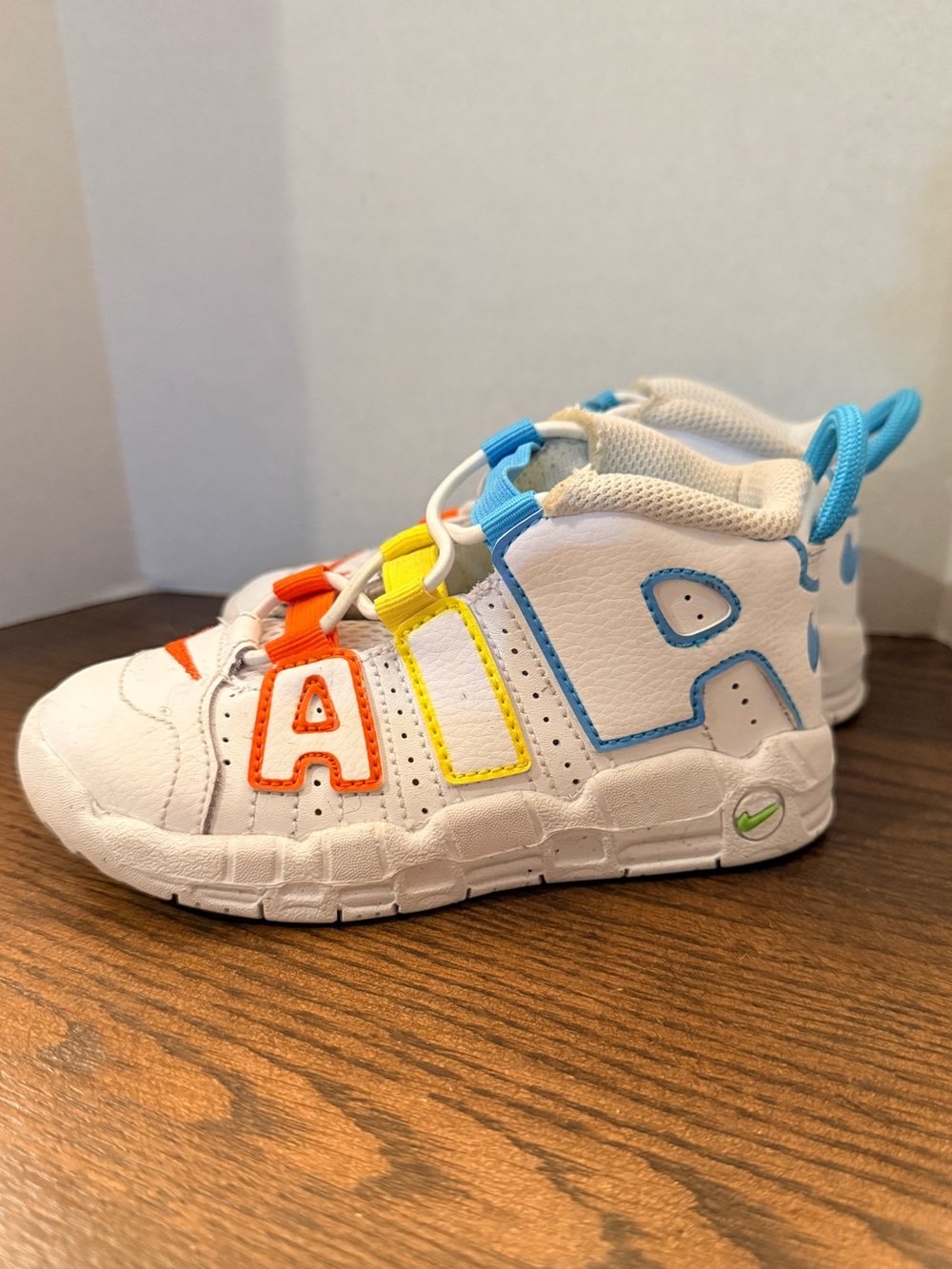 The Nike Air More Uptempo TD 'White Rainbow'. Size 9C